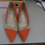 Pumps Natan suéde oranje écru echt leder - maat 39 1/2, Pumps, Oranje, Ophalen of Verzenden, Zo goed als nieuw