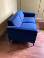 Blauwe velours bank, Huis en Inrichting, Ophalen, 75 tot 100 cm, Zo goed als nieuw, Stof