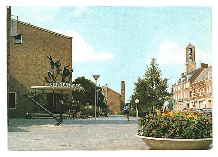 36355 Emmeloord NOP 1967 Schouwburg Postzegel afgeweek, Verzamelen, Ansichtkaarten | Nederland, Gelopen, Flevoland, 1960 tot 1980