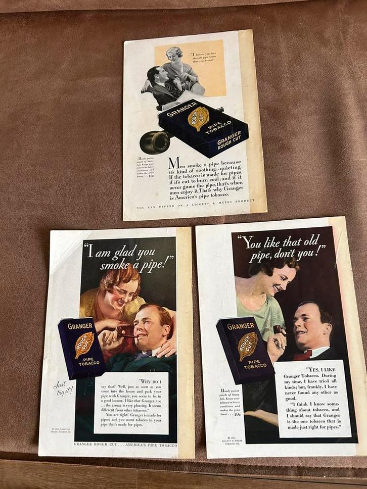 GRANGER PIJP TABAK 1932 origineel, Verzamelen, Rookartikelen, Aanstekers en Luciferdoosjes, Zo goed als nieuw, Sigarenbandjes