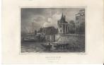 1863 - Amsterdam, de Schrijershoektoren, Antiek en Kunst, Kunst | Etsen en Gravures, Ophalen of Verzenden