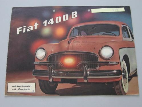 FT 785 FIAT 1400 B. folder, Boeken, Auto's | Folders en Tijdschriften, Zo goed als nieuw, Overige merken, Ophalen of Verzenden
