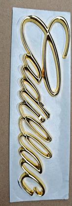 Gouden Cadillac embleem 2 stuks beschikbaar 14.5 cm X 3.5 cm, Ophalen of Verzenden
