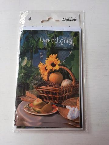 NIEUW! Vintage Uitnodigingskaarten met zonnebloem beschikbaar voor biedingen