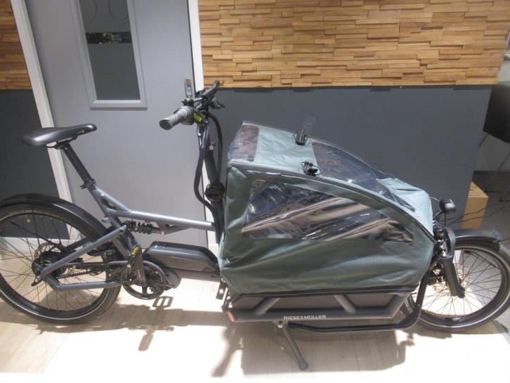 Riese en muller load 60 vario 2 kinderzitjes en huif, Fietsen en Brommers, Fietsen | Bakfietsen, Zo goed als nieuw, Elektrisch