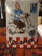 Super mooi emaile bordje  30x21cm   Vespa scooter  Kuifje, Ophalen of Verzenden, Zo goed als nieuw, Reclamebord