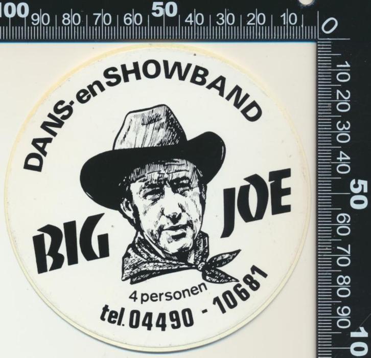 Sticker: Dans en Showband Big Joe (2), Verzamelen, Stickers, Zo goed als nieuw, Bedrijf of Vereniging, Ophalen of Verzenden