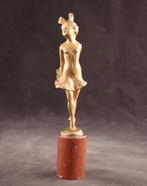 Antiek bronzen sculptuurtje ballerina, Antiek en Kunst, Kunst | Beelden en Houtsnijwerken, Ophalen of Verzenden