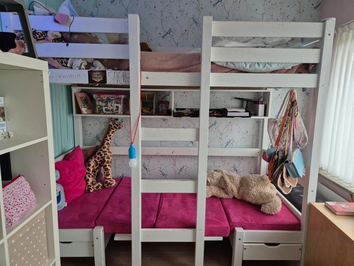 Hoogslaper met Zit/Logeerplek, Kinderen en Baby's, Kinderkamer | Stapelbedden en Hoogslapers, Gebruikt, Hoogslaper, Ophalen of Verzenden