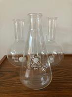 Schott Mainz jena Duran erlenmeyer laboratorium glas 3 stuks, Verzenden