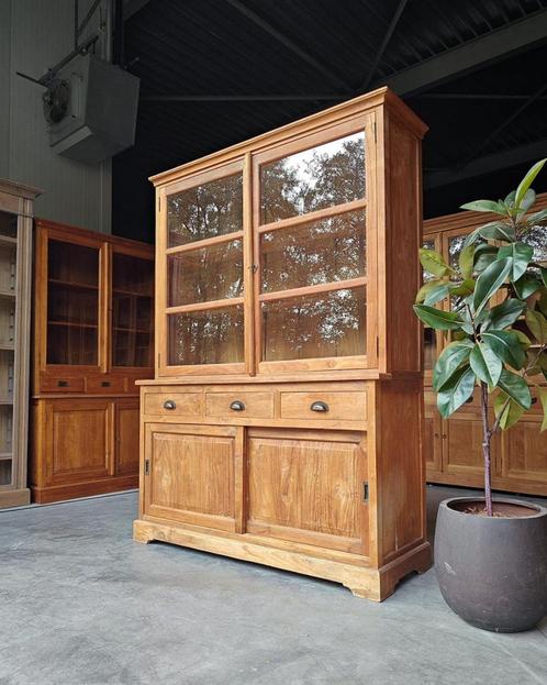 Teakhout Buffetkast | Servieskast | Vitrinekast #1310, Huis en Inrichting, Kasten | Buffetkasten, 200 cm of meer, 150 tot 200 cm