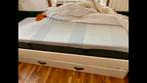 (Logeer) bed met onderschuif bed 80x200, Ophalen, Eenpersoons, Wit, Zo goed als nieuw