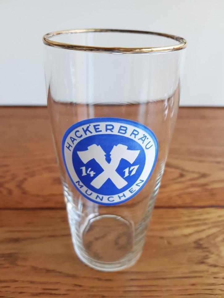 Speciaal bierglas Hackerbräu München 1417, Verzamelen, Biermerken, Zo goed als nieuw, Glas of Glazen, Overige merken, Ophalen of Verzenden