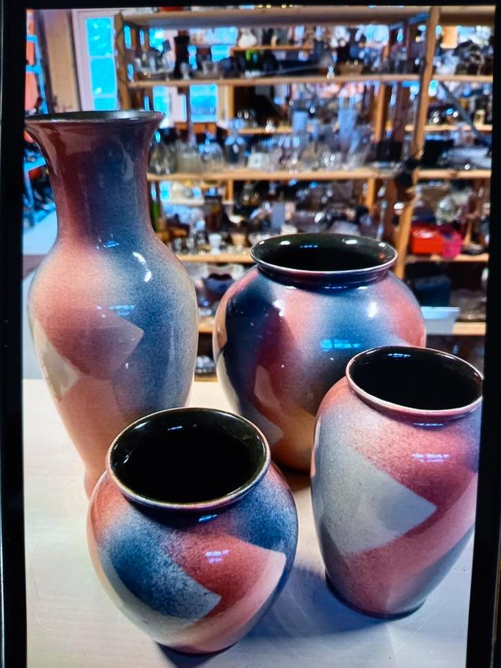 West-Duitse aardewerk vazen Bay Keramik  . Set van 4, Antiek en Kunst, Antiek | Keramiek en Aardewerk, Ophalen