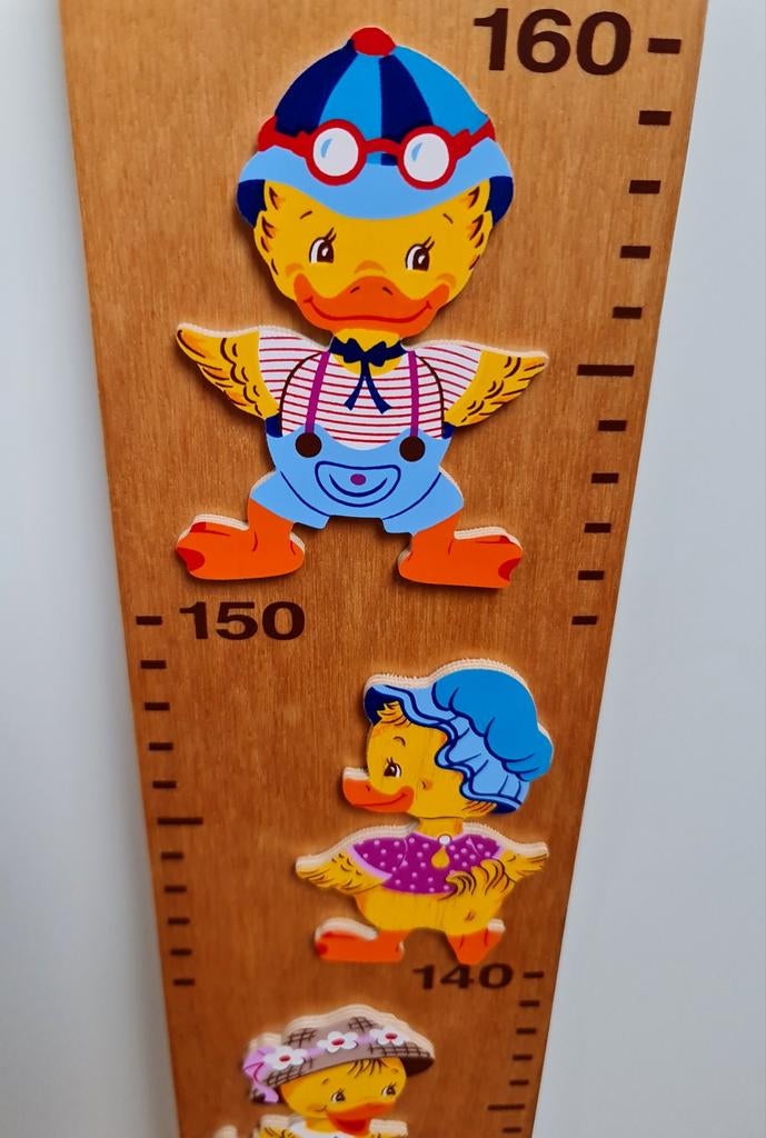 Houten groeimeter met eendjes voor kinderkamer Mertenskunst, Ophalen, Gebruikt, Wanddecoratie