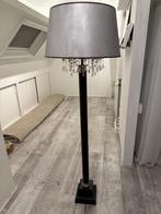 Luxe vloerlamp zwart met zilver en glazen druppels, Ophalen, Barok, Zo goed als nieuw, 150 tot 200 cm
