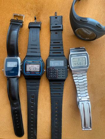Digitale horloges Seiko, Casio, Timex beschikbaar voor biedingen