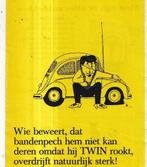 Retro reclame 1968 Twin shag sigaretten auto bandenpech, Verzamelen, Ophalen of Verzenden