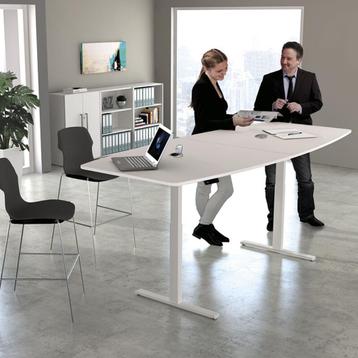 Zit sta vergadertafel Teamwork wit 250x105cm - Elektrisch beschikbaar voor biedingen