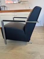 Harvink Alowa Fauteuil Stoel zwart leer, Huis en Inrichting, Stoelen, Ophalen, Zwart, Modern strak, Leer