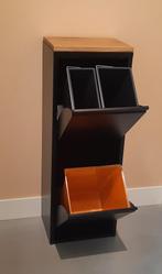 Afvalbak smal 3 emmers en massief eiken paneel - totaal 33L, Ophalen of Verzenden, Nieuw