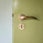 Arne Jacobsen deurklink deurkruk messing vintage design, Ophalen, Gebruikt, Koper of Messing, Klink of Kruk