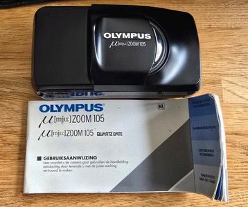 Olympus Mju ZOOM 105 autofocus  camera, hoesje, handleiding beschikbaar voor biedingen