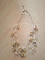 Ketting glaskunst met gele stenen en kristal, Met kristal, Verzenden, Geel, Nieuw