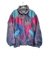 Vintage Jas Maat S Paars Blauw Bomberjack Paisley Bloemen, Maat 42/44 (L), Vintage, V, Gedragen