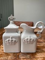 Lifestyle Melk en Suiker Set - Kroontjes, Ophalen, Keramiek, Overige typen, Zo goed als nieuw