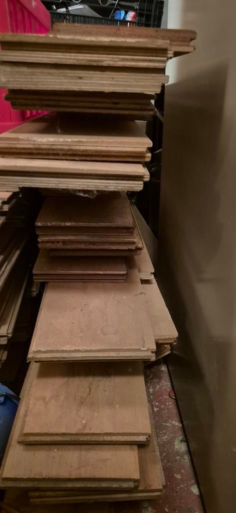 75 jaar oude eiken vloer in delen, Doe-het-zelf en Verbouw, Hout en Planken, Ophalen, Minder dan 25 mm, Eiken, Plank