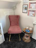 Roze stoel met goudkleurig onderstel, Ophalen, Overige kleuren, Sjiek, Zo goed als nieuw