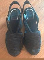Zwarte stoffen Vidoretta espadrilles met zwarte sleehak 38, Verzenden, Zwart, Zo goed als nieuw, Espadrilles of Moccasins