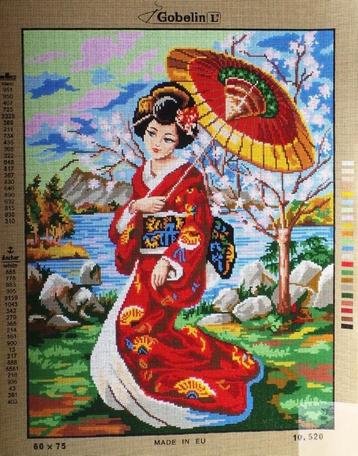 Cado voorbedrukt groot borduurstramien  geisha  520 beschikbaar voor biedingen