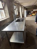 RVS werk tafel met spoelbak, Huis en Inrichting, Keuken | Keukenelementen, Ophalen, Gebruikt, 50 tot 100 cm, Minder dan 100 cm