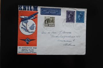 KNILM diens Batavia Singapore Saigon 1e vlucht 1938 beschikbaar voor biedingen