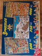 Jan van Haasteren puzzel 3 in 1, Ophalen of Verzenden, 500 t/m 1500 stukjes, Zo goed als nieuw, Legpuzzel