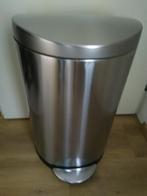 Afvalbak Simplehuman RVS, 40 liter of meer, Ophalen of Verzenden, Rvs, 75 cm of meer