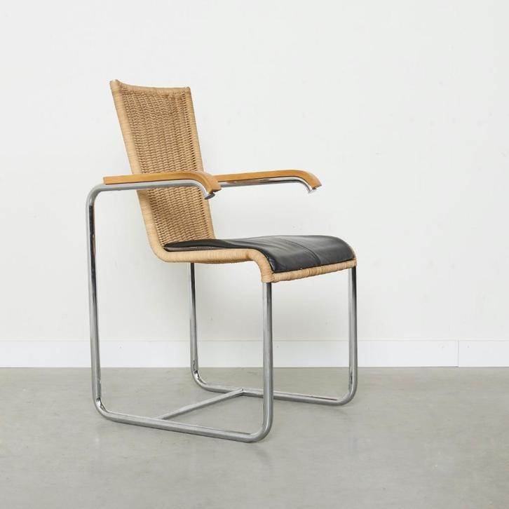 6x Tecta stoelen jaren 70 80 vintage design leer, Huis en Inrichting, Stoelen, Gebruikt, Vijf, Zes of meer stoelen, Kunststof