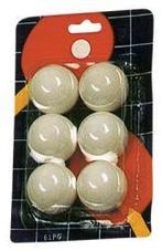 Tafeltennisballen, 6 ballen op blister. 50 krt., Sport en Fitness, Tafeltennis, Ophalen, Nieuw, Overige typen