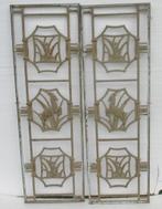 2 art deco gietijzeren grillen ornamenten met antilopes 8, Antiek en Kunst, Ophalen