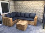Steigerhout hoekbank loungebank tuinset tuinbank op maat, Ophalen of Verzenden, Nieuw, Steigerhout, Hocker