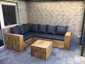 Steigerhout hoekbank loungebank tuinset tuinbank op maat beschikbaar voor biedingen