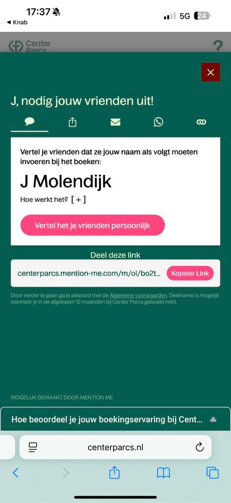 Centerparcs korting, Tickets en Kaartjes, Kortingen en Cadeaubonnen, Drie personen of meer, Bungalowpark, Kortingsbon