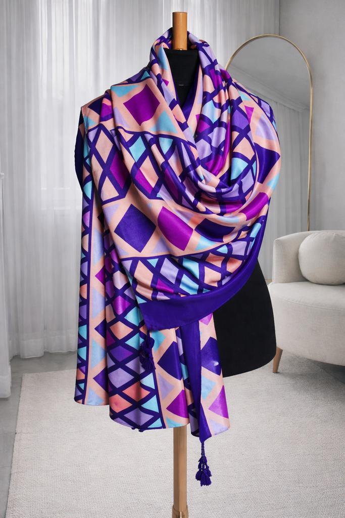 Boho Sjaal met Kleurrijk Patroon en Franjes, Kleding | Dames, Mutsen, Sjaals en Handschoenen, Nieuw, Sjaal, Maat 46/48 (XL) of groter