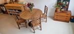 Set van 4 eiken knopstoelen, Ophalen, Riet of Rotan, Gebruikt, Bruin