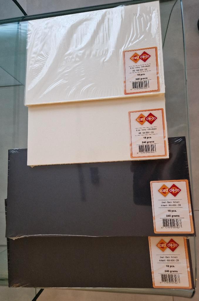 kaarten nieuw ecru ivory / zwart card deco, Hobby en Vrije tijd, Kaarten | Zelf maken, Nieuw, Blanco kaart of Basiskaart, Overige thema's