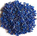 Blauwe glas kralen rocailles en staafjes 3-5 mm 2, Hobby en Vrije tijd, Verzenden, Nieuw, Kraal