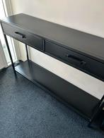 Stalen sidetable zwart met lades, Huis en Inrichting, Tafels | Sidetables, Ophalen, 100 tot 150 cm, Zo goed als nieuw, Metaal