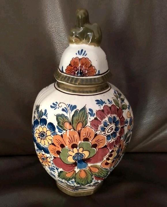 Delfts aardewerk Vaas met Deksel, Antiek en Kunst, Antiek | Keramiek en Aardewerk, Ophalen of Verzenden